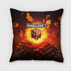 Подушка квадратная Огненный minecraft лого, цвет: 3D-принт