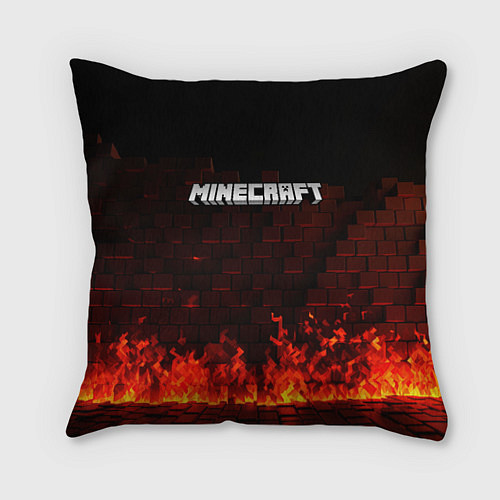 Подушка квадратная Minecraft fire logo / 3D-принт – фото 1
