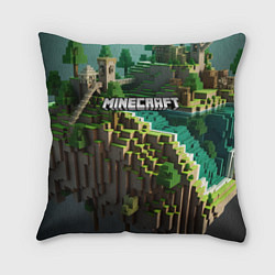 Подушка квадратная Minecraft logo летняя карта, цвет: 3D-принт