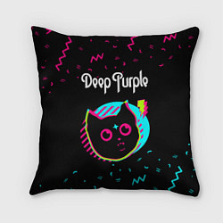 Подушка квадратная Deep Purple - rock star cat, цвет: 3D-принт