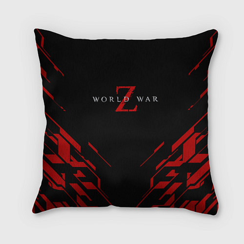 Подушка квадратная World war z текстура геометрия / 3D-принт – фото 1