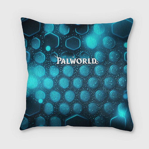 Подушка квадратная Palworld логотип космический / 3D-принт – фото 1