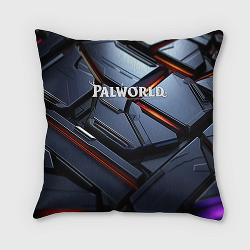 Подушка квадратная Palworld логотип космически плиты / 3D-принт – фото 1