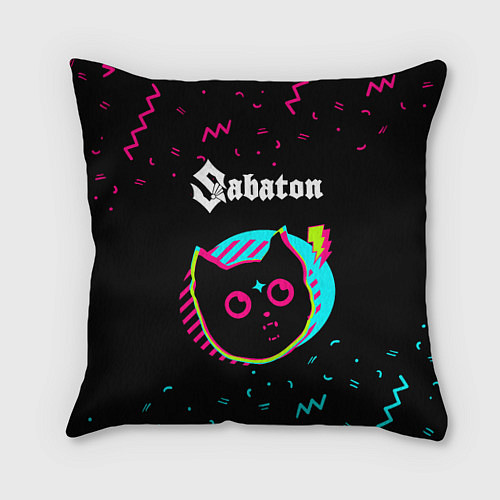 Подушка квадратная Sabaton - rock star cat / 3D-принт – фото 1