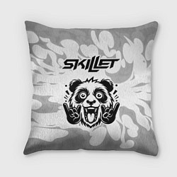 Подушка квадратная Skillet рок панда на светлом фоне
