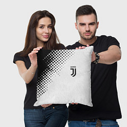 Подушка квадратная Juventus sport black geometry, цвет: 3D-принт — фото 2