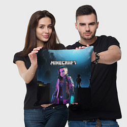 Подушка квадратная Minecraft woman cyberpunk, цвет: 3D-принт — фото 2