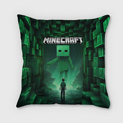 Подушка квадратная Minecraft зеленый монстр, цвет: 3D-принт
