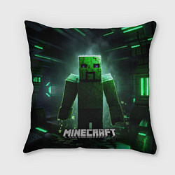 Подушка квадратная Minecraft зеленый злой персонаж