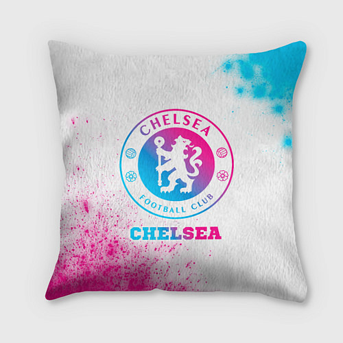 Подушка квадратная Chelsea neon gradient style / 3D-принт – фото 1