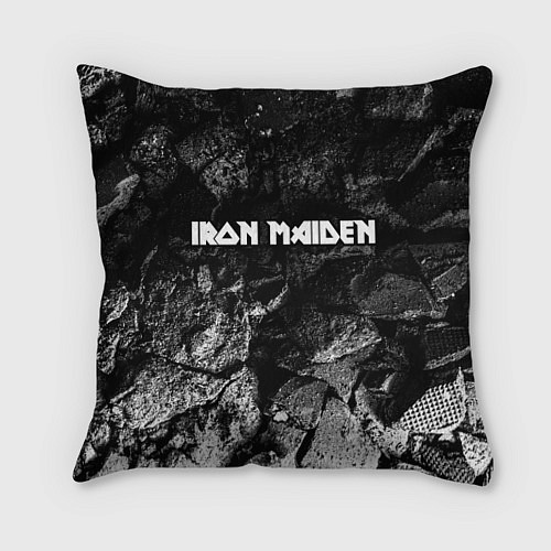 Подушка квадратная Iron Maiden black graphite / 3D-принт – фото 1