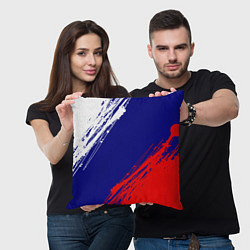 Подушка квадратная Триколор Россия, цвет: 3D-принт — фото 2