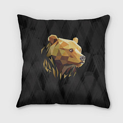 Подушка квадратная Русский бурый медведь 2024, цвет: 3D-принт