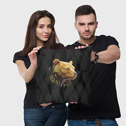 Подушка квадратная Русский бурый медведь 2024, цвет: 3D-принт — фото 2