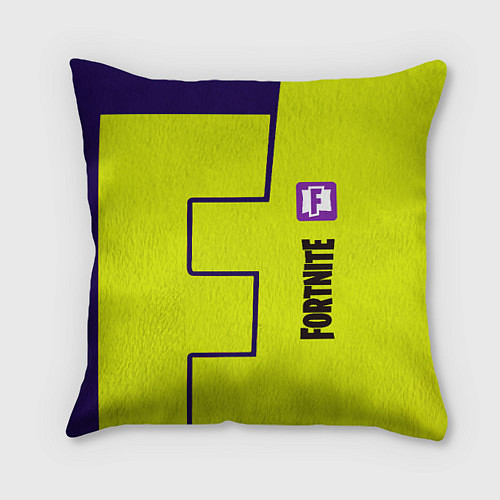 Подушка квадратная Fortnite logo yellow game / 3D-принт – фото 1