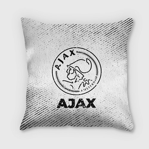 Подушка квадратная Ajax с потертостями на светлом фоне / 3D-принт – фото 1
