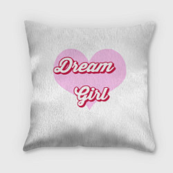 Подушка квадратная Девушка-мечта и розовое сердце, цвет: 3D-принт