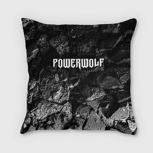 Подушка квадратная Powerwolf black graphite / 3D-принт – фото 1