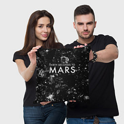 Подушка квадратная Thirty Seconds to Mars black ice, цвет: 3D-принт — фото 2