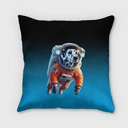 Подушка квадратная Далматинец космонавт в открытом космосе, цвет: 3D-принт