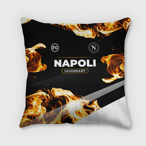 Подушка квадратная Napoli legendary sport fire / 3D-принт – фото 1