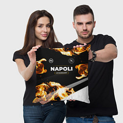 Подушка квадратная Napoli legendary sport fire, цвет: 3D-принт — фото 2