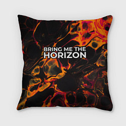 Подушка квадратная Bring Me the Horizon red lava, цвет: 3D-принт