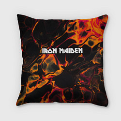 Подушка квадратная Iron Maiden red lava, цвет: 3D-принт