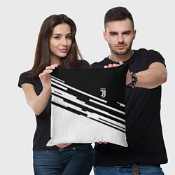 Подушка квадратная Ювентус спорт текстура, цвет: 3D-принт — фото 2