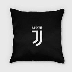 Подушка квадратная Juventus sport fc белое лого, цвет: 3D-принт