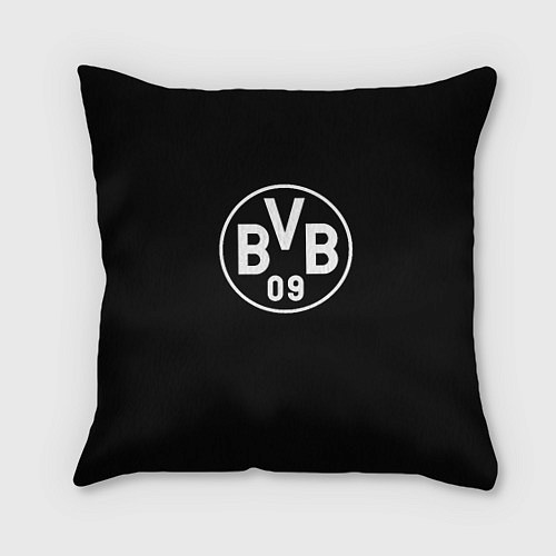Подушка квадратная Borussia sport fc белое лого / 3D-принт – фото 1