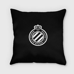 Подушка квадратная Брюгге fc club белое лого, цвет: 3D-принт