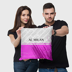 Подушка квадратная AC Milan pro football посередине, цвет: 3D-принт — фото 2