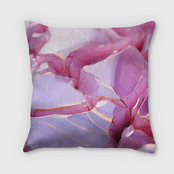 Подушка квадратная Куски розового мрамора, цвет: 3D-принт