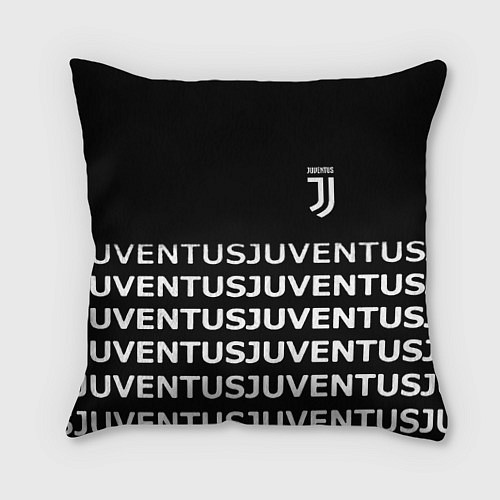 Подушка квадратная Juventus pattern fc club steel / 3D-принт – фото 1