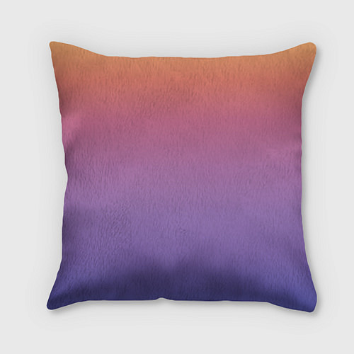 Подушка квадратная Градиент закатное небо желтый фиолетовый / 3D-принт – фото 1