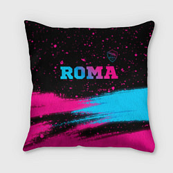 Подушка квадратная Roma - neon gradient посередине, цвет: 3D-принт