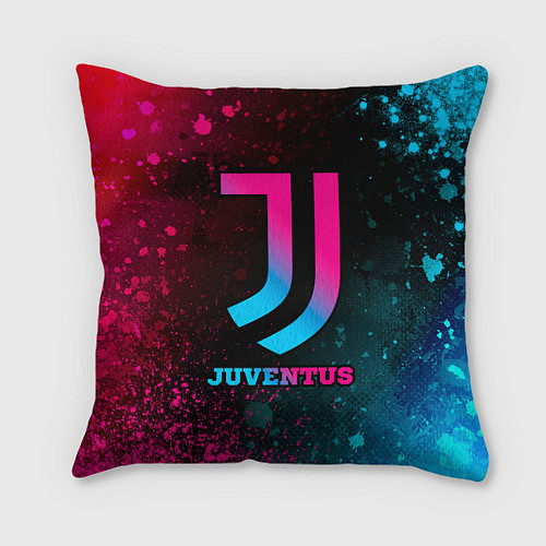 Подушка квадратная Juventus - neon gradient / 3D-принт – фото 1