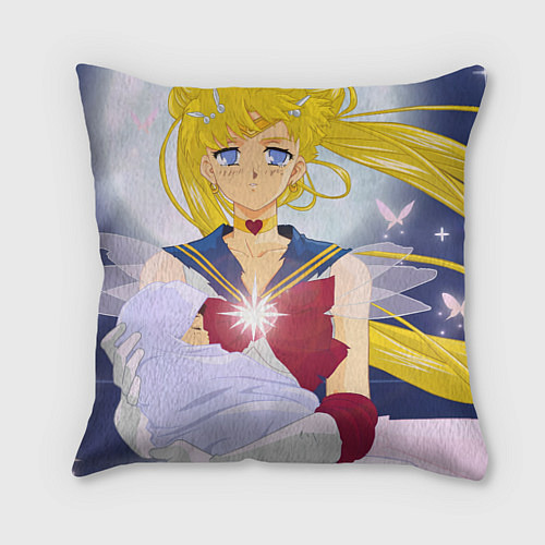 Подушка квадратная Sailor Moon Усаги Цукино и младенец / 3D-принт – фото 1