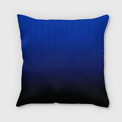 Подушка квадратная Полосатый градиент сине-чёрный