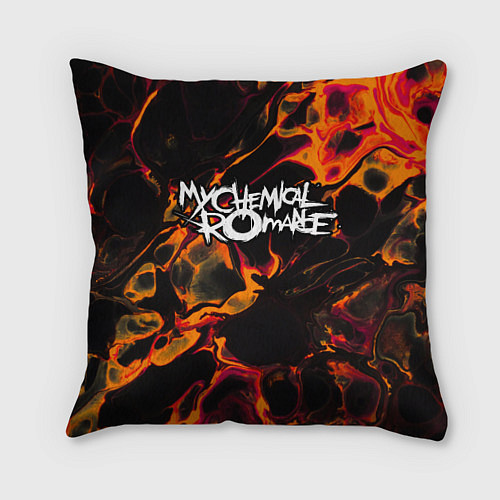 Подушка квадратная My Chemical Romance red lava / 3D-принт – фото 1