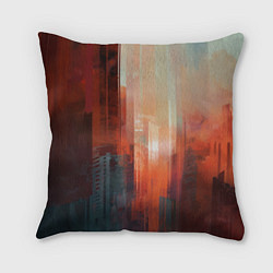Подушка квадратная Размытый город на закате, цвет: 3D-принт