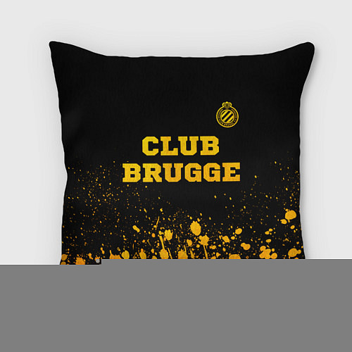 Подушка квадратная Club Brugge - gold gradient посередине / 3D-принт – фото 1