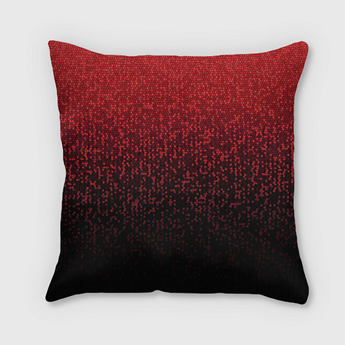 Подушка квадратная Градиент мозаика красно-чёрный / 3D-принт – фото 1