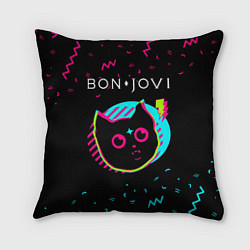 Подушка квадратная Bon Jovi - rock star cat, цвет: 3D-принт
