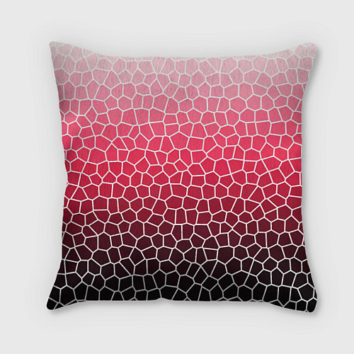 Подушка квадратная Крупная мозаика розовый градиент / 3D-принт – фото 1