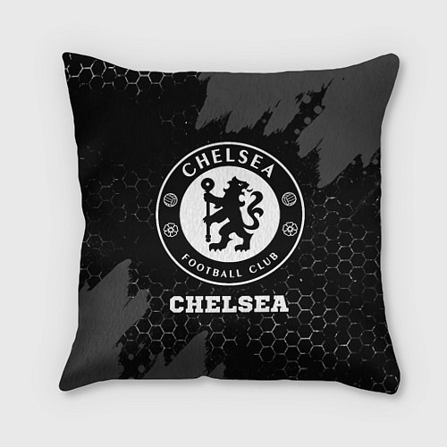 Подушка квадратная Chelsea sport на темном фоне / 3D-принт – фото 1