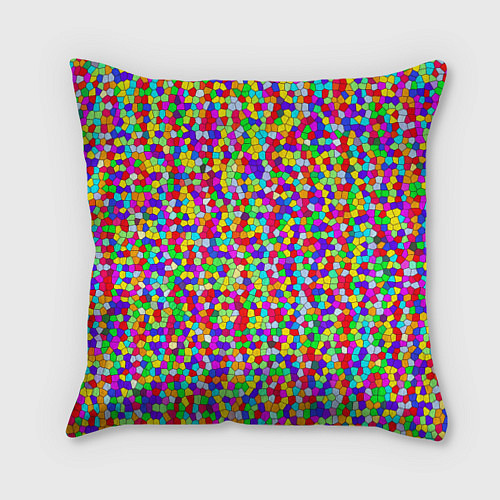 Подушка квадратная Разноцветная мелкая мозаика / 3D-принт – фото 1