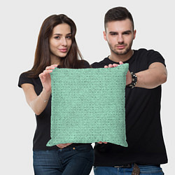 Подушка квадратная Светлый зелёный в мелкую полосочку, цвет: 3D-принт — фото 2