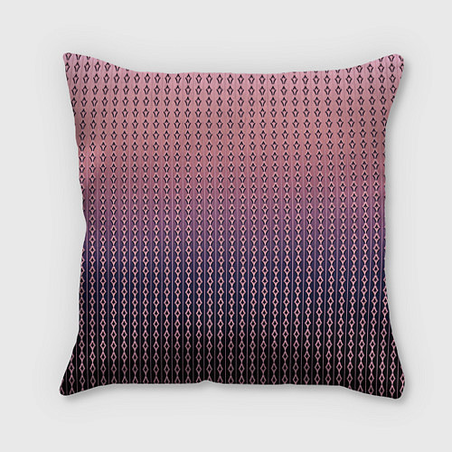 Подушка квадратная Тёмно-розовый полосы узоры / 3D-принт – фото 1